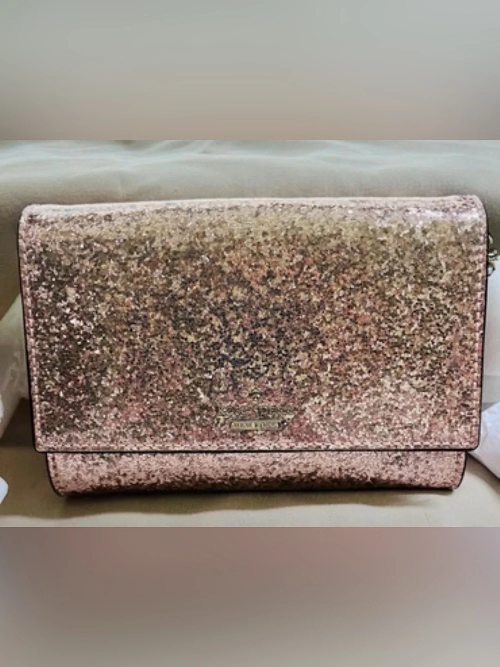 Kate Spade Glitter Bug Cami Clutch/Crossbody with Storybook Lining - NWT